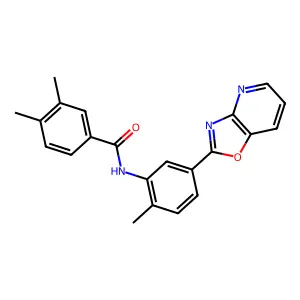 3,4-dimethyl-N-[2-methyl-5-([1,3]oxazolo[4,5-b]pyridin-2-yl)phenyl]benzamide structure