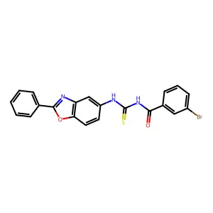 3-bromo-N-[(2-phenyl-1,3-benzoxazol-5-yl)carbamothioyl]benzamide structure