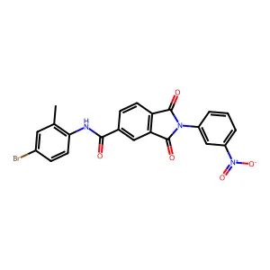 N-(4-bromo-2-methylphenyl)-2-(3-nitrophenyl)-1,3-dioxoisoindole-5-carboxamide structure