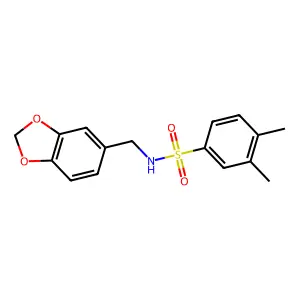 N-(1,3-benzodioxol-5-ylmethyl)-3,4-dimethylbenzenesulfonamide structure