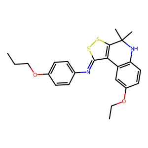 8-ethoxy-4,4-dimethyl-N-(4-propoxyphenyl)-5H-dithiolo[3,4-c]quinolin-1-imine structure