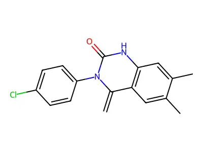 3-(4-chlorophenyl)-6,7-dimethyl-4-methylene-3,4-dihydro-2(1H)-quinazolinone structure