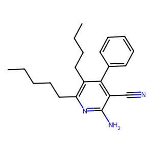 2-Amino-5-butyl-6-pentyl-4-phenylpyridine-3-carbonitrile structure