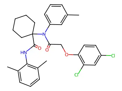 1-{[(2,4-dichlorophenoxy)acetyl]-3-methylanilino}-N-(2,6-dimethylphenyl)cyclohexanecarboxamide structure