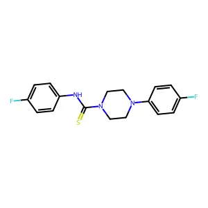 N,4-bis(4-fluorophenyl)piperazine-1-carbothioamide structure