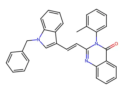 2-[(E)-2-(1-benzylindol-3-yl)ethenyl]-3-(2-methylphenyl)quinazolin-4-one structure