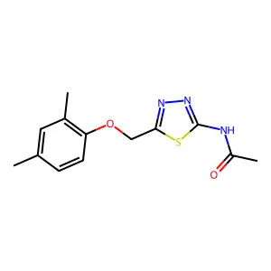 N-{5-[(2,4-dimethylphenoxy)methyl]-1,3,4-thiadiazol-2-yl}acetamide structure
