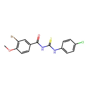 3-bromo-N-[(4-chlorophenyl)carbamothioyl]-4-methoxybenzamide structure