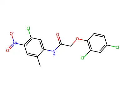 N-(5-chloro-2-methyl-4-nitrophenyl)-2-(2,4-dichlorophenoxy)acetamide structure