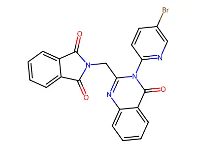2-[[3-(5-Bromopyridin-2-yl)-4-oxoquinazolin-2-yl]methyl]isoindole-1,3-dione structure