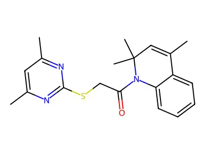 2-(4,6-Dimethylpyrimidin-2-yl)sulfanyl-1-(2,2,4-trimethylquinolin-1-yl)ethanone structure