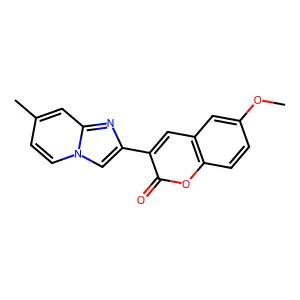 6-methoxy-3-{7-methylimidazo[1,2-a]pyridin-2-yl}-2H-chromen-2-one structure