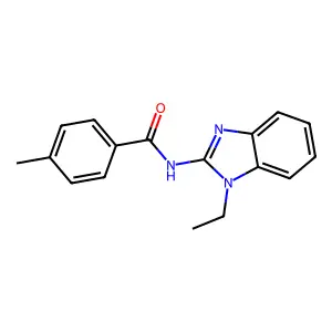 N-(1-ethylbenzimidazol-2-yl)-4-methylbenzamide structure