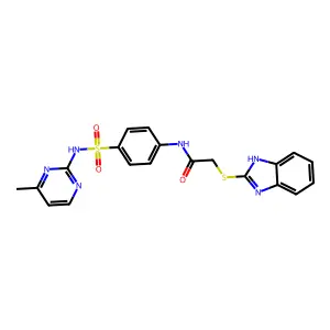 2-(1H-benzimidazol-2-ylsulfanyl)-N-[4-[(4-methylpyrimidin-2-yl)sulfamoyl]phenyl]acetamide structure