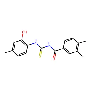 N-[(2-hydroxy-4-methylphenyl)carbamothioyl]-3,4-dimethylbenzamide structure
