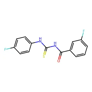 3-fluoro-N-[(4-fluorophenyl)carbamothioyl]benzamide structure