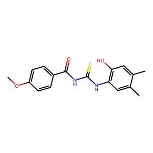 N-[(2-hydroxy-4,5-dimethylphenyl)carbamothioyl]-4-methoxybenzamide structure
