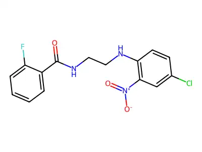 N-{2-[(4-chloro-2-nitrophenyl)amino]ethyl}-2-fluorobenzamide structure
