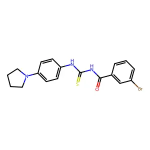 3-bromo-N-[(4-pyrrolidin-1-ylphenyl)carbamothioyl]benzamide structure
