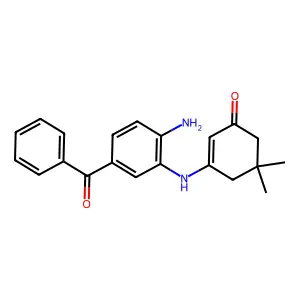 3-{[2-Amino-5-(phenylcarbonyl)phenyl]amino}-5,5-dimethylcyclohex-2-en-1-one structure