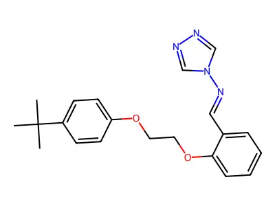 N-[(E)-{2-[2-(4-tert-butylphenoxy)ethoxy]phenyl}methylidene]-4H-1,2,4-triazol-4-amine structure