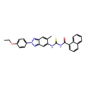 N-[[2-(4-ethoxyphenyl)-6-methylbenzotriazol-5-yl]carbamothioyl]naphthalene-1-carboxamide structure