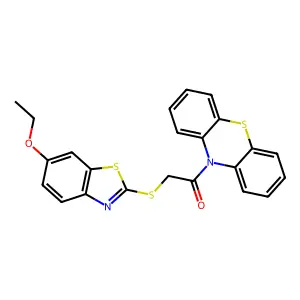2-[(6-ethoxy-1,3-benzothiazol-2-yl)sulfanyl]-1-(10H-phenothiazin-10-yl)ethanone structure