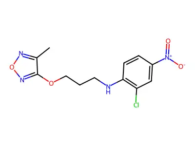 2-chloro-N-[3-[(4-methyl-1,2,5-oxadiazol-3-yl)oxy]propyl]-4-nitroaniline structure