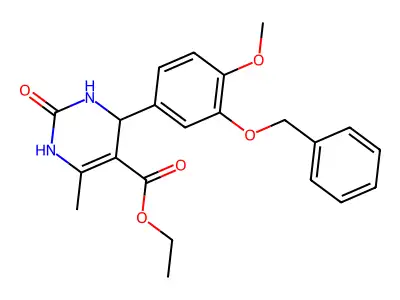ethyl 4-[3-(benzyloxy)-4-methoxyphenyl]-6-methyl-2-oxo-1,2,3,4-tetrahydropyrimidine-5-carboxylate structure