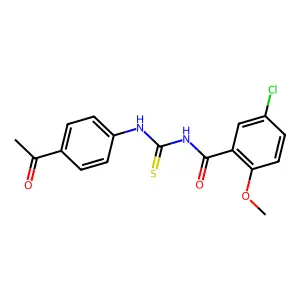 N-[(4-acetylphenyl)carbamothioyl]-5-chloro-2-methoxybenzamide structure