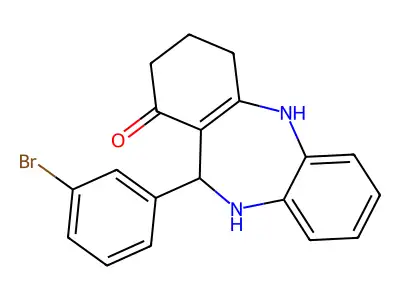 6-(3-Bromophenyl)-5,6,8,9,10,11-hexahydrobenzo[b][1,4]benzodiazepin-7-one structure