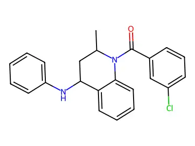 (3-chlorophenyl)(2-methyl-4-(phenylamino)-3,4-dihydroquinolin-1(2H)-yl)methanone structure