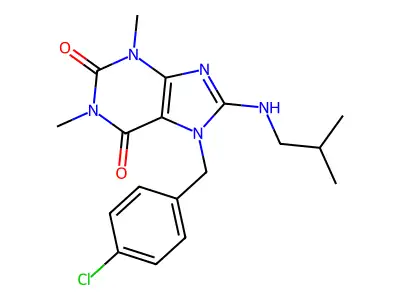 7-(4-chlorobenzyl)-8-(isobutylamino)-1,3-dimethyl-1H-purine-2,6(3H,7H)-dione structure