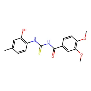 N-[(2-hydroxy-4-methylphenyl)carbamothioyl]-3,4-dimethoxybenzamide structure