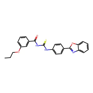 N-[[4-(1,3-benzoxazol-2-yl)phenyl]carbamothioyl]-3-propoxybenzamide structure