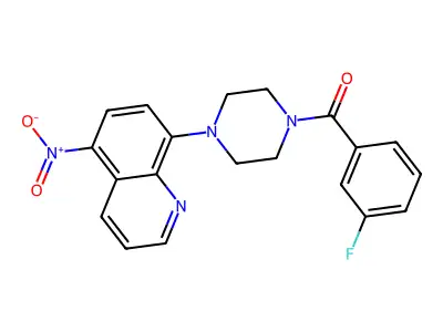 (3-Fluorophenyl)-[4-(5-nitroquinolin-8-yl)piperazin-1-yl]methanone structure