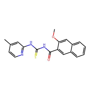 3-methoxy-N-[(4-methylpyridin-2-yl)carbamothioyl]naphthalene-2-carboxamide structure