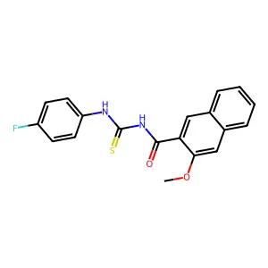 N-[(4-fluorophenyl)carbamothioyl]-3-methoxynaphthalene-2-carboxamide structure