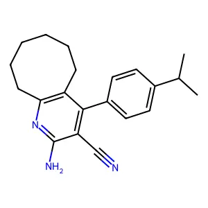 2-amino-4-(4-isopropylphenyl)-5,6,7,8,9,10-hexahydrocycloocta[b]pyridine-3-carbonitrile structure