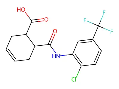 6-[[2-chloro-5-(trifluoromethyl)phenyl]carbamoyl]cyclohex-3-ene-1-carboxylic Acid structure