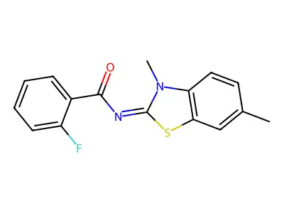 (E)-N-(3,6-dimethylbenzo[d]thiazol-2(3H)-ylidene)-2-fluorobenzamide structure