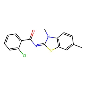 (E)-2-chloro-N-(3,6-dimethylbenzo[d]thiazol-2(3H)-ylidene)benzamide structure