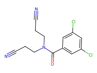 3,5-dichloro-N,N-bis(2-cyanoethyl)benzamide structure
