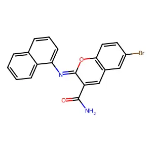 6-bromo-2-(1-naphthylimino)-2H-chromene-3-carboxamide structure