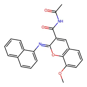 (Z)-N-acetyl-8-methoxy-2-(naphthalen-1-ylimino)-2H-chromene-3-carboxamide structure