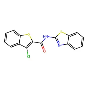 N-(benzo[d]thiazol-2-yl)-3-chlorobenzo[b]thiophene-2-carboxamide structure