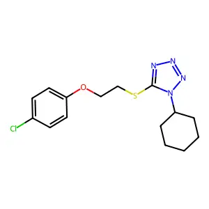 5-[2-(4-Chlorophenoxy)ethylsulfanyl]-1-cyclohexyltetrazole structure