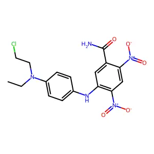 Benzamide, 5-(p-((2-chloroethyl)ethylamino)anilino)-2,4-dinitro- structure