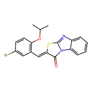 2-(5-bromo-2-isopropoxybenzylidene)[1,3]thiazolo[3,2-a]benzimidazol-3(2H)-one structure
