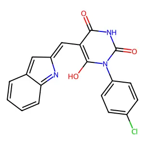 1-(4-Chlorophenyl)-6-hydroxy-5-(indol-2-ylidenemethyl)pyrimidine-2,4-dione structure